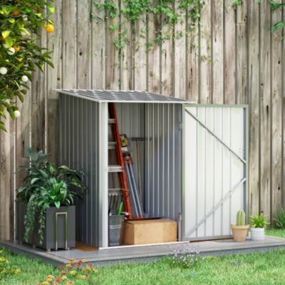 Abri de jardin 0,92 m² en acier galvanisé gris avec porte verrouillable