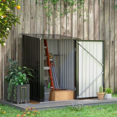 Abri de jardin 0,92 m² en acier galvanisé gris foncé avec porte verrouillable