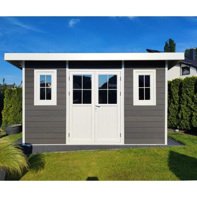 Abri de jardin 12m² Woodlife Garden Premium composite anthracite toit monopente sans plancher