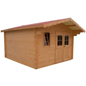 Abri de jardin 15.73m² bois naturel Habrita NAU3535.02