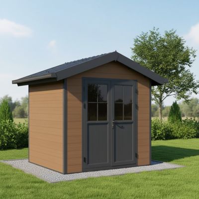 Abri de jardin 4,77m² Woodlife Garden Premium composite bois marron toit étanche