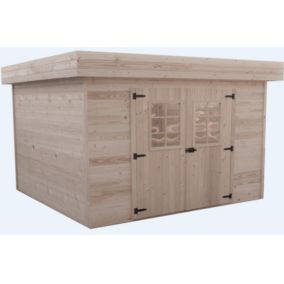 Abri de jardin 7.97m² bois naturel Habrita KMP3424.02