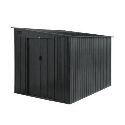 Abri de jardin acier 5.5m² avec kit d'ancrage anthracite L 258 x l 212.5 x H 195cm - Lome
