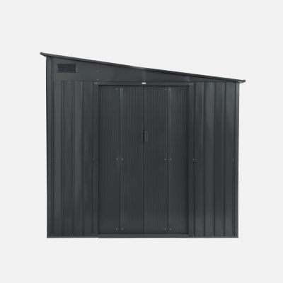 Abri de jardin acier 5.5m² avec kit d'ancrage anthracite L 258 x l 212.5 x H 195cm - Lome