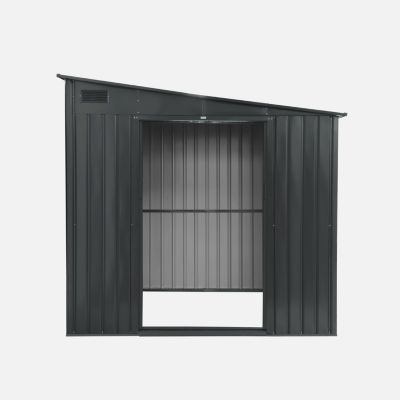Abri de jardin acier 5.5m² avec kit d'ancrage anthracite L 258 x l 212.5 x H 195cm - Lome