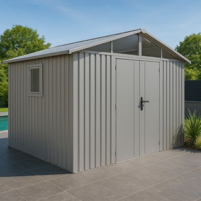 Abri de jardin Aluminium Blanc 5.71 m² + kit d'ancrage