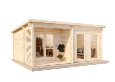 Abri de jardin Antibes Alpholz, 56x44m dim ext (cas échéant incl débord de toit) naturel, épaisseur paroi : 44mm, 24,4m² totale