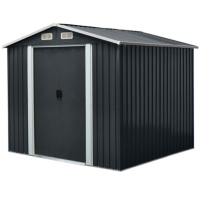 Abri de jardin Blooma Basic en métal coloris gris ép.0,3 mm surface extérieure 6,65 m²