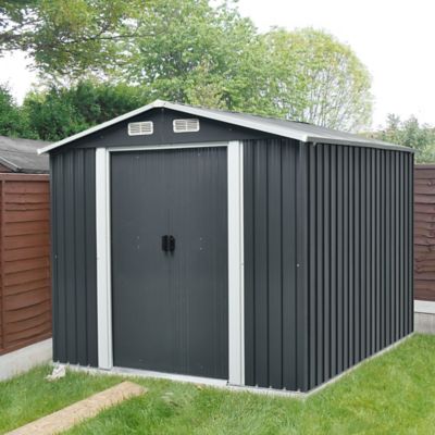 Abri de jardin Blooma Basic en métal coloris gris ép.0,3 mm surface extérieure 6,65 m²