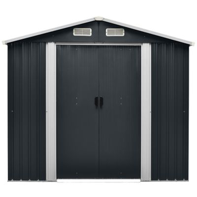 Abri de jardin Blooma Basic en métal coloris gris ép.0,3 mm surface extérieure 6,65 m²