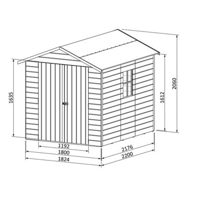 Abri de jardin Blooma Selwyn en bois coloris naturel ép.12 mm surface extérieure 4,87 m²