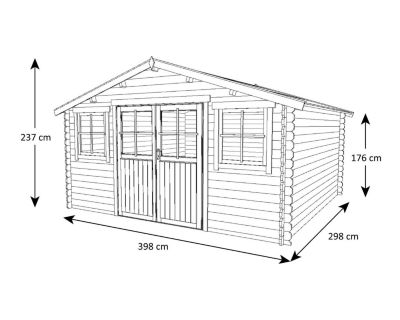 Abri de jardin bois 11,5 m2 Ourano