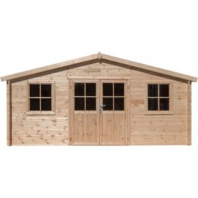 Abri de jardin bois "Alex"  20.20 m²  4.80 x 4.00 x 2.39 m  28 mm