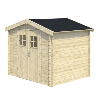 Abri de jardin bois coloris naturel ép.19 mm surface totale 5,3 m², Klikstrom Mokau