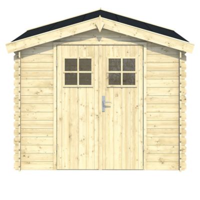 Abri de jardin bois coloris naturel ép.19 mm surface totale 5,3 m², Klikstrom Mokau