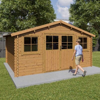 Abri de jardin bois marron 15,5 m2 Zélos
