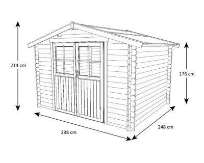 Abri de jardin bois marron 7 m2 Honos