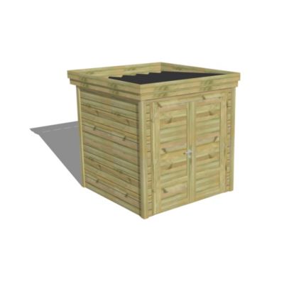 ABRI DE JARDIN bois Pin autoclave 27mm - 2,14x2,14m / 4,6m2 - Bac acier - Abri Français