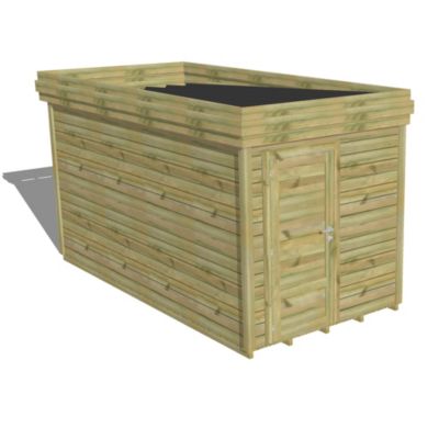 ABRI DE JARDIN bois Pin autoclave 27mm - 2,14x4,34m / 9,3m2 - Bac acier - Plancher bois