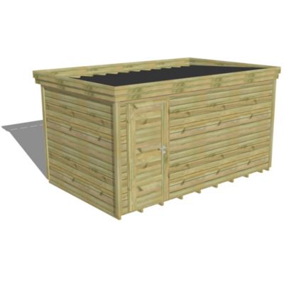 ABRI DE JARDIN bois Pin autoclave 27mm - 4,34x2,64m / 11,5m2 - Bac acier - Plancher bois