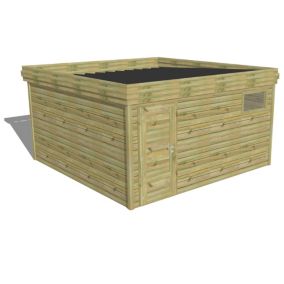 ABRI DE JARDIN bois Pin autoclave 27mm - 4,34x4,34m / 18,8m2 - Bac acier - Abri Français