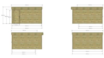 ABRI DE JARDIN bois Pin autoclave 27mm - 4,34x4,34m / 18,8m2 - Bac acier - Abri Français