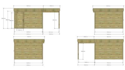 ABRI DE JARDIN bois Pin autoclave 27mm - 5,44x3,44m / 18,7m2 - Bac acier - Abri Français