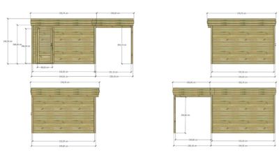 ABRI DE JARDIN bois Pin autoclave 27mm - 5,44x3,44m / 18,7m2 - Bac acier - Abri Français