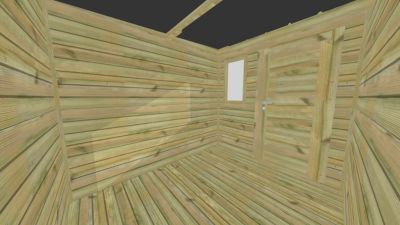 ABRI DE JARDIN bois Pin traité autoclave 27mm - 3,14x2,64m / 8,3m2 - Bac acier - Plancher bois