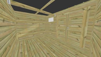 ABRI DE JARDIN bois Pin traité autoclave 27mm - 3,44x2,64m / 9,1m2 - Bac acier - Plancher bois