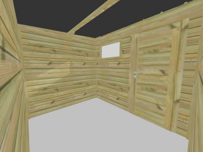 ABRI DE JARDIN bois Pin traité autoclave 27mm - 3,64x2,14m / 7,8m2 - Bac acier - Abri Français