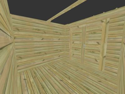 ABRI DE JARDIN bois Pin traité autoclave 27mm - 3,64x2,64m / 9,6m2 - Bac acier - Plancher bois