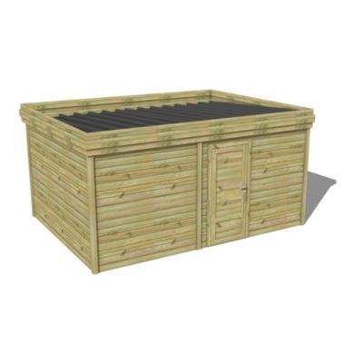 ABRI DE JARDIN bois Pin traité autoclave 27mm - 4,195x3,44m / 14,4m2 ...
