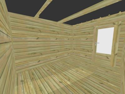 ABRI DE JARDIN bois Pin traité autoclave 27mm - 4,64x3,44m / 16m2 - Bac acier - Plancher bois
