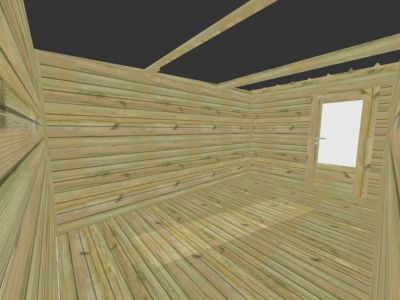 ABRI DE JARDIN bois Pin traité autoclave 27mm - 4,64x4,34m / 20,1m2 - Bac acier - Plancher bois