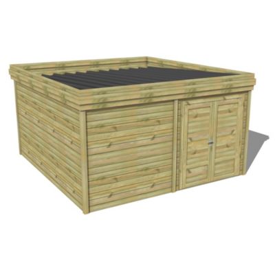 ABRI DE JARDIN bois Pin traité autoclave 27mm - 4,695x4,34m / 20,4m2 ...