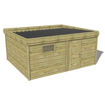 ABRI DE JARDIN bois Pin traité autoclave 27mm - 5,195x4,34m / 23m2 ...