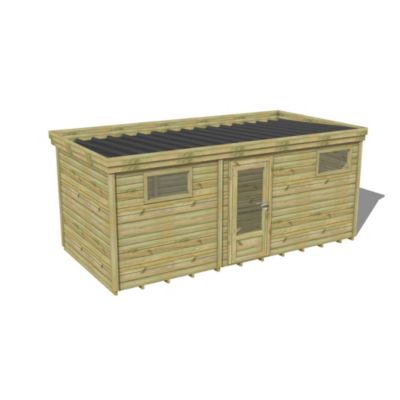 ABRI DE JARDIN bois Pin traité autoclave 27mm - 5,495x2,64m / 14,5m2 ...