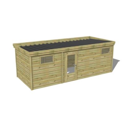 ABRI DE JARDIN bois Pin traité autoclave 27mm - 6,395x2,64m / 17m2 ...