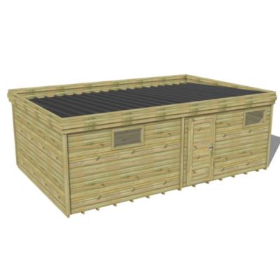 ABRI DE JARDIN bois Pin traité autoclave 27mm - 6,795x4,34m / 29,5m2 ...