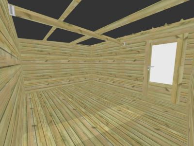 ABRI DE JARDIN bois Pin traité autoclave 27mm - 7,84x3,44m / 27m2 - Bac acier - Plancher bois