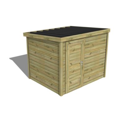 ABRI DE JARDIN bois Pin traité autoclave 27mm - Essentiel - 2,64x2,14m / 5,7m2 - Bac acier - Abri Français