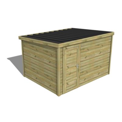 ABRI DE JARDIN bois Pin traité autoclave 27mm - Essentiel - 3,44x2,64m / 9,1m2 - Bac acier - Abri Français