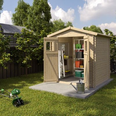 Abri de jardin bois TRIGANO 4 m² avec porte simple et panneaux robustes pour protéger et organiser votre matériel extérieur