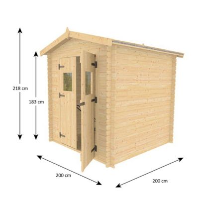 Abri de jardin bois TRIGANO 4 m² avec porte simple et panneaux robustes pour protéger et organiser votre matériel extérieur