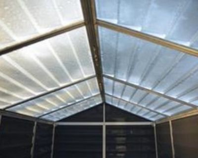 Abri de jardin Canopia Skylight en polycarbonate gris anthracite et aluminium surface totale hors tout 4,2m²
