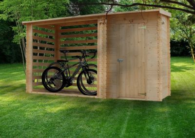 Abri de jardin+ Chalet pour vélos - 344 x 130 cm - 2,54 m2+1,1 m2 - M205 TIMBELA