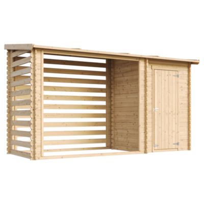 Abri de jardin + Chalet pour vélos - 348 x 146 cm - 2,54 m2+1,1 m2 - M205 - Timbela