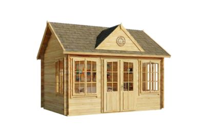 Abri de jardin CLOCKHOUSE Alpholz, 44x34m dim ext (cas échéant incl débord de toit) naturel, épaisseur paroi : 28mm, 15m² totale