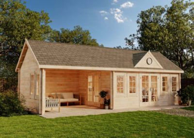 Abri de jardin CLOCKHOUSE Big Ben Alpholz, 95x42m dim ext (cas échéant incl débord de toit) naturel, 70mm, 39,9m² superficie tota